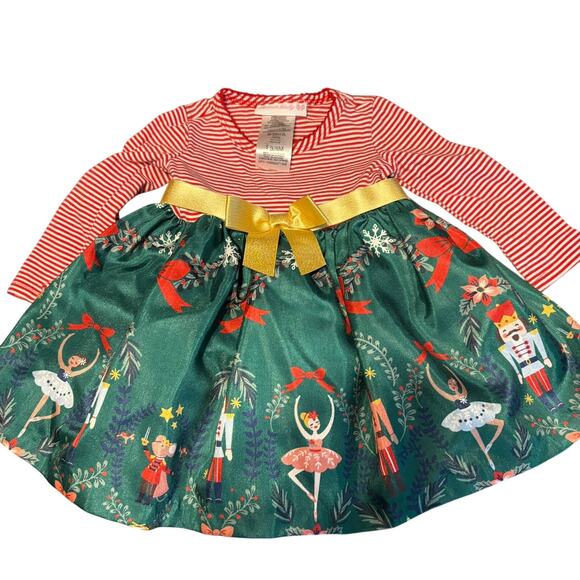 Bonnie Baby Girl Holiday Christmas Dress Nutcracker Ballerina Size 3/6 Months - Picture 1 of 5